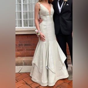 Silver sparkly prom dress